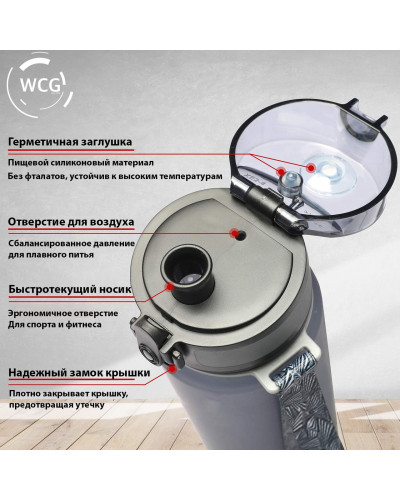 Спортивна Пляшка для води WCG Grey 0.5 л