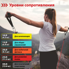 Набір еспандерів для фітнесу WCG T15 .   5 джгутів + ЧОХОЛ