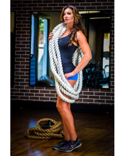 Канат тренувальний для кросфіта 6м Battle Rope White WCG 50х6