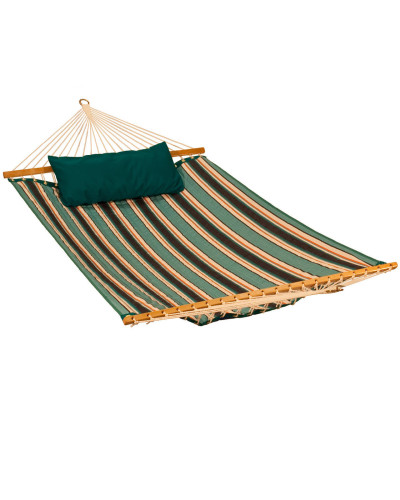 Гамак із планкою Siesta Green XXL 200х150 WCG Стьобана тканина + подушка