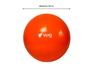 Мяч для фитнеса (фитбол) WCG 55 Anti-Burst 300кг Оранжевый + насос