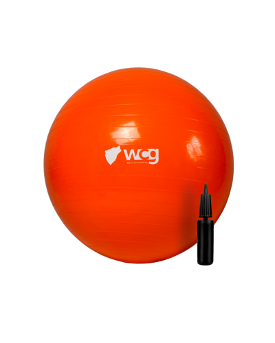 М'яч для фітнесу (фітбол) WCG 55 Anti-Burst 300кг Помаранчевий + насос