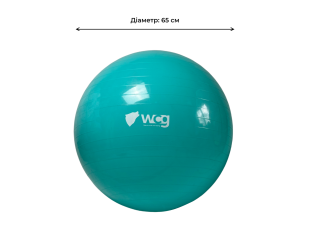 Мяч для фитнеса (фитбол) WCG 65 Anti-Burst 300кг Бирюзовый + насос