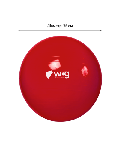М'яч для фітнесу (фітбол) WCG 75 Anti-Burst 250кг Червоний + насос
