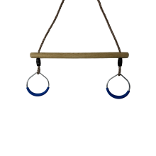 Деревянная трапеция с металлическими кольцами metal rings WCG