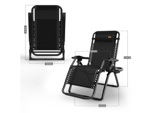 Раскладное кресло шезлонг садовый Zero Gravity WCG R-03 + матрас