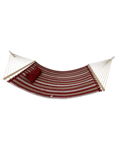 Гамак із планкою Siesta Red XXL 200х150 WCG Стьобана тканина + подушка