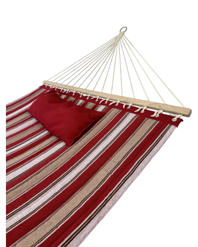 Гамак із планкою Siesta Red XXL 200х150 WCG Стьобана тканина + подушка