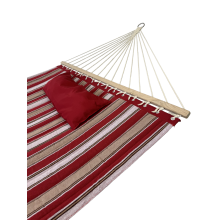Гамак із планкою Siesta Red XXL 200х150 WCG Стьобана тканина + подушка
