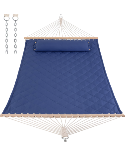 Стійка для гамака + Двомісний гамак SOFT синій XXL 200x140 з планками