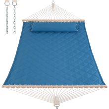 Стійка для гамака + Двомісний гамак SOFT блакитний XXL 200x140 з планками