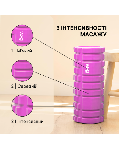 Масажний валик WCG K1 Ролер Колір Рожевий