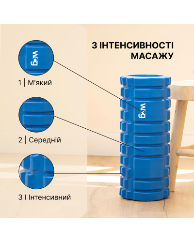 Масажний валик WCG K1 Ролер Синій