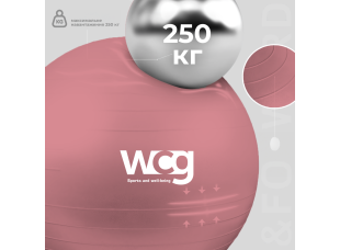 Мяч для фитнеса (фитбол) WCG 55 Anti-Burst 250кг Pale Pink + насос