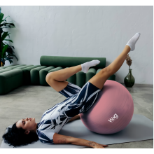 М'яч для фітнесу (фітбол) WCG 55 Anti-Burst 250кг Pale Pink + насос