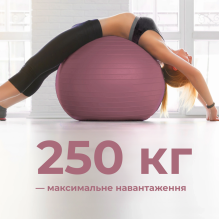 М'яч для фітнесу (фітбол) WCG 55 Anti-Burst 250кг Pale Pink + насос