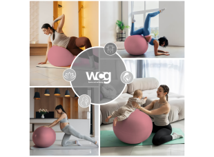 Мяч для фитнеса (фитбол) WCG 55 Anti-Burst 250кг Pale Pink + насос