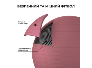 Мяч для фитнеса (фитбол) WCG 55 Anti-Burst 250кг Pale Pink + насос
