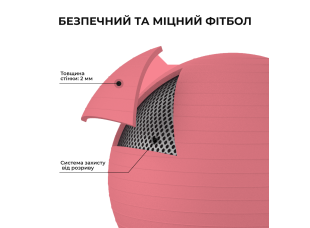 Мяч для фитнеса (фитбол) WCG 65 Anti-Burst 300кг Персиковый + насос