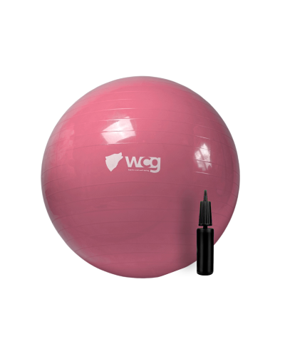 М'яч для фітнесу (фітбол) WCG 65 Anti-Burst 250кг Персиковий + насос
