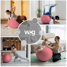 Мяч для фитнеса (фитбол) WCG 65 Anti-Burst 300кг Персиковый + насос