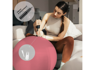 Мяч для фитнеса (фитбол) WCG 65 Anti-Burst 300кг Персиковый + насос