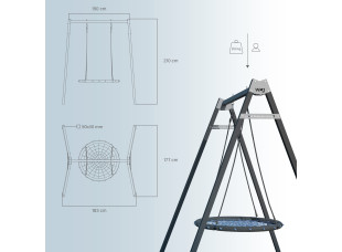 Каркас для дитячої гойдалки WCG 1 Play Frame +  Гойдалка гніздо лелеки 100 см