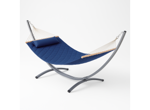 Стойка для гамака WCG + Гамак с планкой SOFT синий XXL 200×140 двухместный