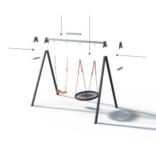 Каркас для дитячої гойдалки  WCG 2 Elite Play Frame  Двомісна + Гойдалка гніздо прямокутна + пластикова гойдалка