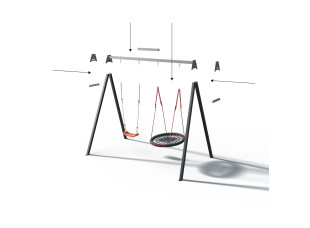 Каркас для дитячої гойдалки  WCG 2 Elite Play Frame  Двомісна + Гойдалка гніздо прямокутна + пластикова гойдалка