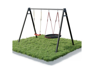 Каркас для дитячої гойдалки  WCG 2 Elite Play Frame  Двомісна + Гойдалка гніздо Elips + пластикова гойдалка