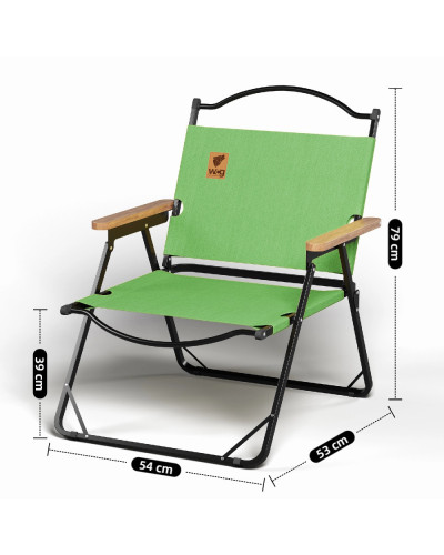 Стул раскладной со спинкой для кемпинга WCG Chill Зеленый