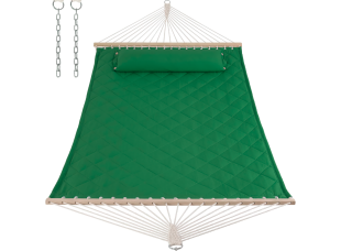 Стойка для гамака 50х50 + Гамак с планкой SOFT изумрудный XXL 200×140 двухместный WCG