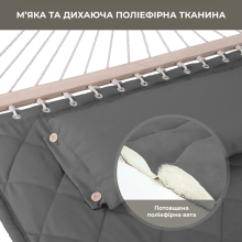 Стійка для гамака + Двомісний гамак SOFT сірий XXL 200x140 з планками