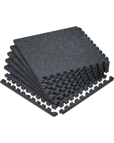 Мат-пазл DualMat 60×60×1,2 (чорний/сині вкраплення) — 1 шт