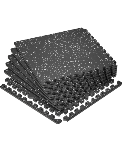 Мат-пазл DualMat 60×60×1,2 (чорний/білі вкраплення) — 1 шт