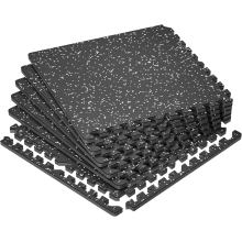 Мат-пазл DualMat 60×60×2 см (чёрный/белые вкрапления) — 1 шт