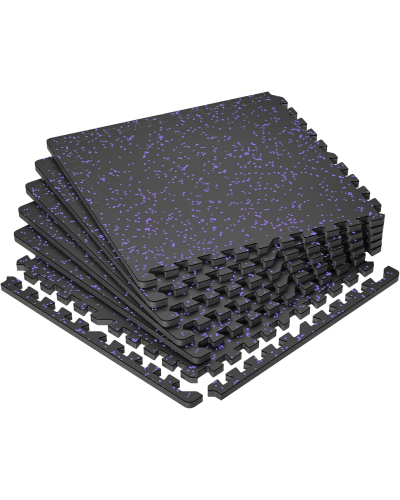 Мат-пазл DualMat 60×60×1,2 (чорний/фіолетові вкраплення) — 1 шт