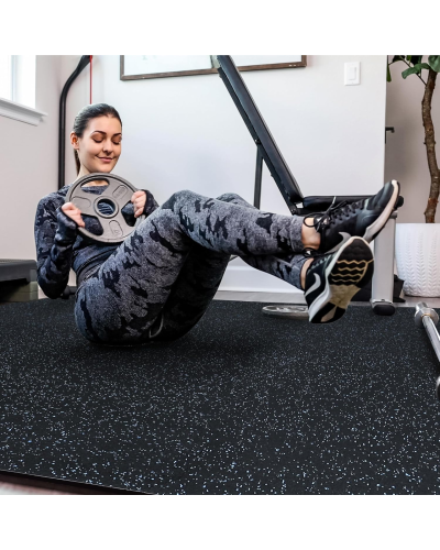 Мат-пазл DualMat 60×60×2 см (чорний/сині вкраплення) — 1 шт