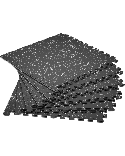 Мат-пазл DualMat 60×60×2 см (чорний/білі вкраплення) — 1 шт