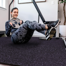 Мат-пазли DualMat 60×60×1,2 (чорний/фіолетові вкраплення) — комплект 6 шт