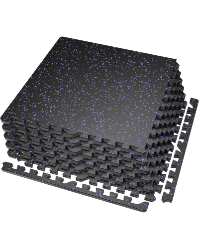 Мат-пазл DualMat 60×60×1,2 (чорний/фіолетові вкраплення) — 1 шт