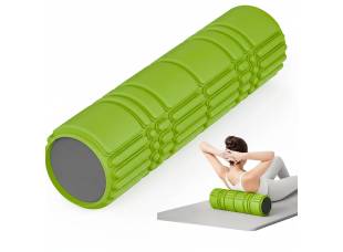 Массажный ролик WCG K3 Premium Foam Roller 42 см, салатовый, 3D рельеф, EVA, до 200 кг