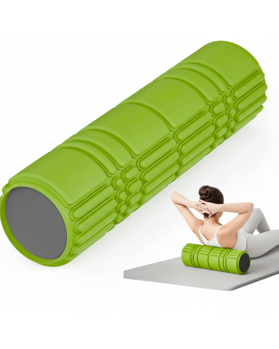 Масажний ролик WCG K3 Premium Foam Roller 42 см, салатовий, 3D рельєф, EVA, до 200 кг