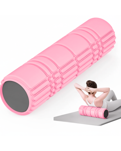 Масажний ролик WCG K3 Premium Foam Roller 42 см, рожевий, 3D рельєф, EVA, до 200 кг