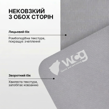 Килимок для йоги складаний WCG 183×61×6 мм TPE, двосторонній нековзкий, для фітнесу та подорожей, сірий