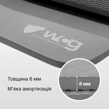 Килимок для йоги складаний WCG 183×61×6 мм TPE, двосторонній нековзкий, для фітнесу та подорожей, сірий