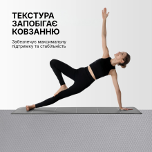 Килимок для йоги складаний WCG 183×61×6 мм TPE, двосторонній нековзкий, для фітнесу та подорожей, сірий