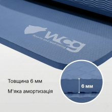 Килимок для йоги складаний WCG 183×61×6 мм TPE, двосторонній нековзкий, для фітнесу та подорожей, синій