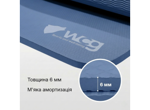 Коврик для йоги складной WCG 183×61×6 мм TPE, двусторонний нескользящий, для фитнеса и путешествий, синий